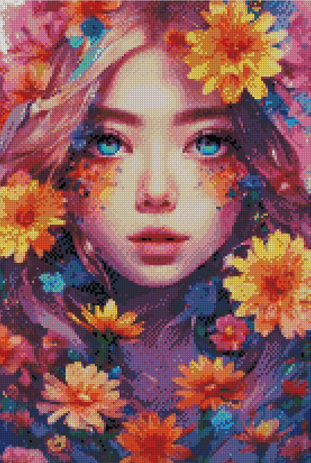 ZAiC-013 Girl ALL CRYSTALS Diamond Painting