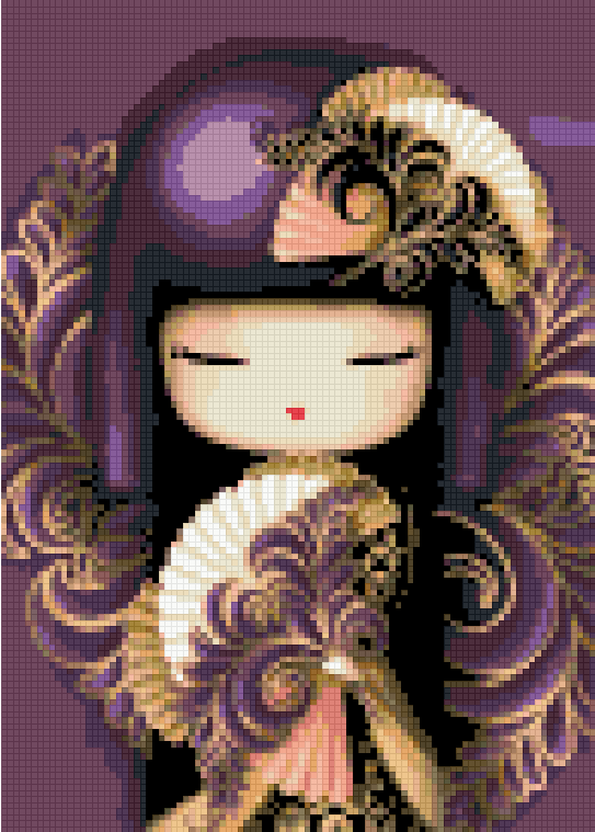 ZAi-538 Kokeshi Diamond Painting