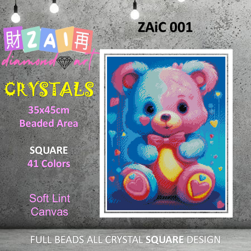ZAiC-001 Cute Bear ALL CRYSTALS Diamond Painting