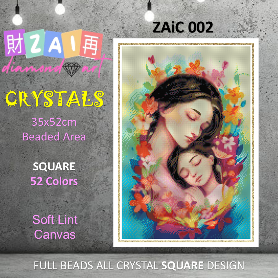 ZAiC-002 Mother & Child ALL CRYSTALS Diamond Painting