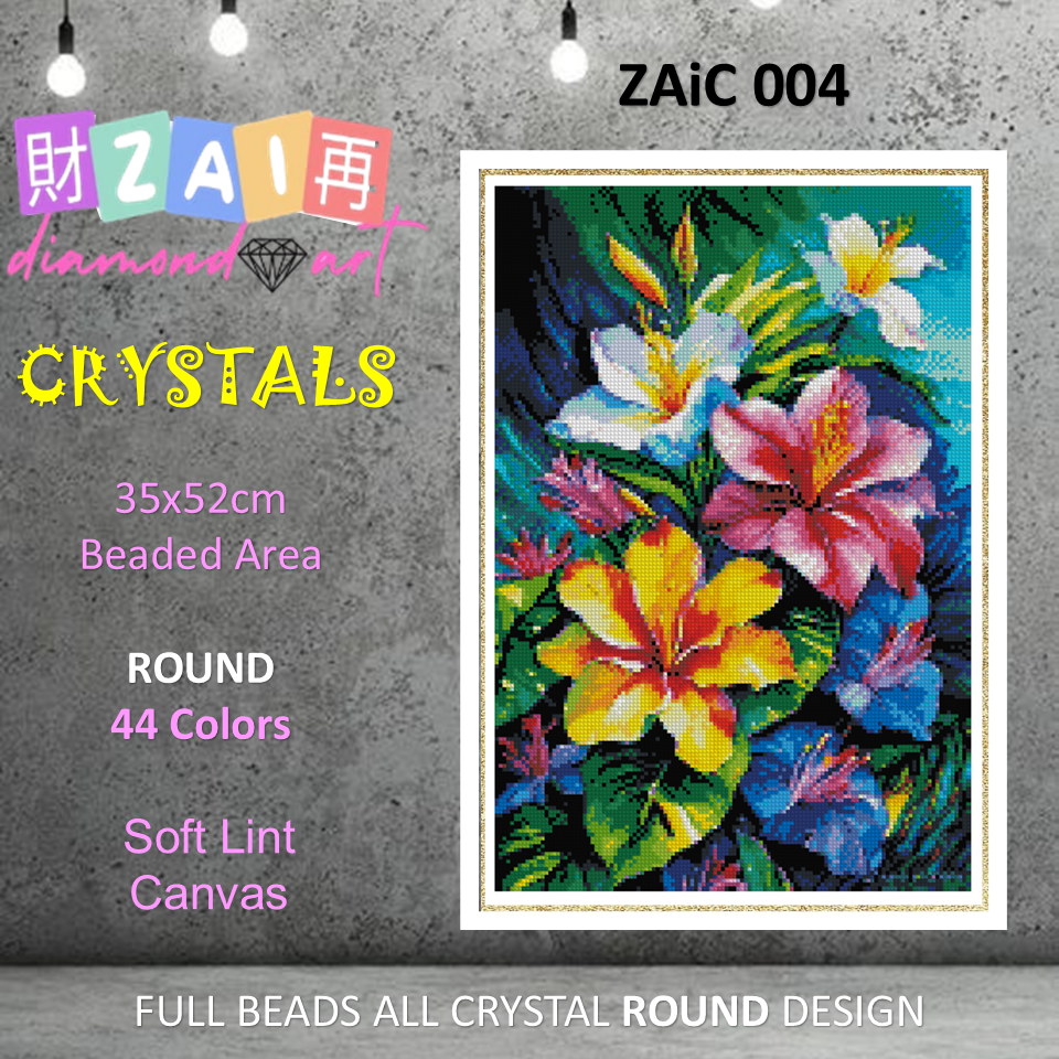 ZAiC-004 Flowers ALL CRYSTALS Diamond Painting