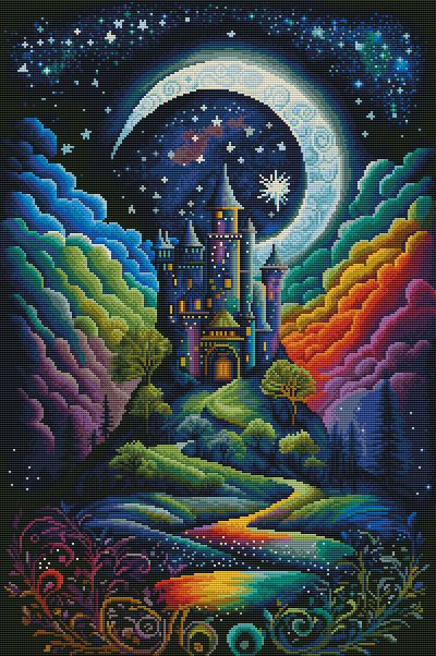 ZAiX-029 Moon Castle Premium Kit Diamond Painting