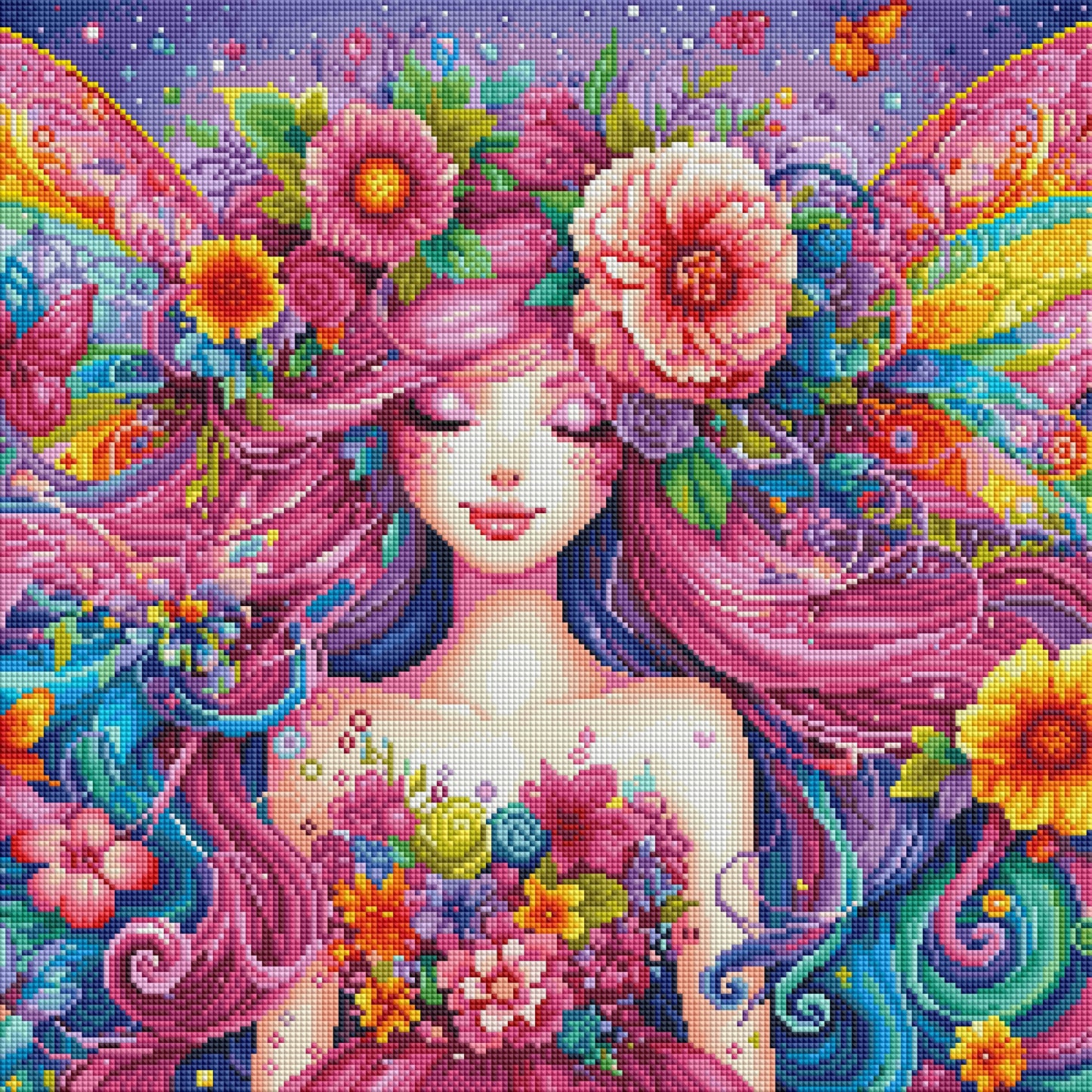 ZAiX-031 Bloom FLower Fairy Premium Kit Diamond Painting