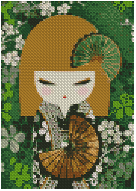 ZAi-1247 Kokeshi Diamond Painting