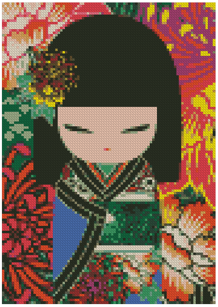 ZAi-1239 Kokeshi Diamond Painting (best seller)