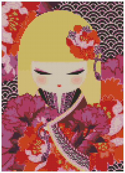 ZAi-1244 Kokeshi Diamond Painting