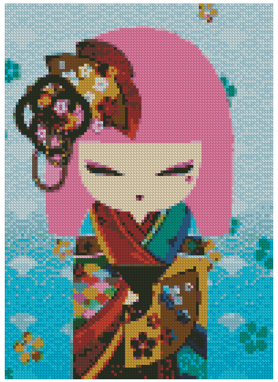 ZAi-1248 Kokeshi Diamond Painting