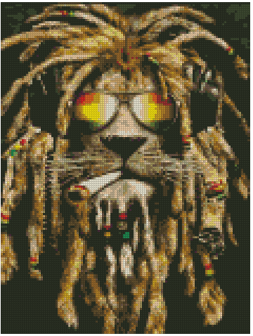 ZAi-1285 Lion Rastaman Diamond Painting