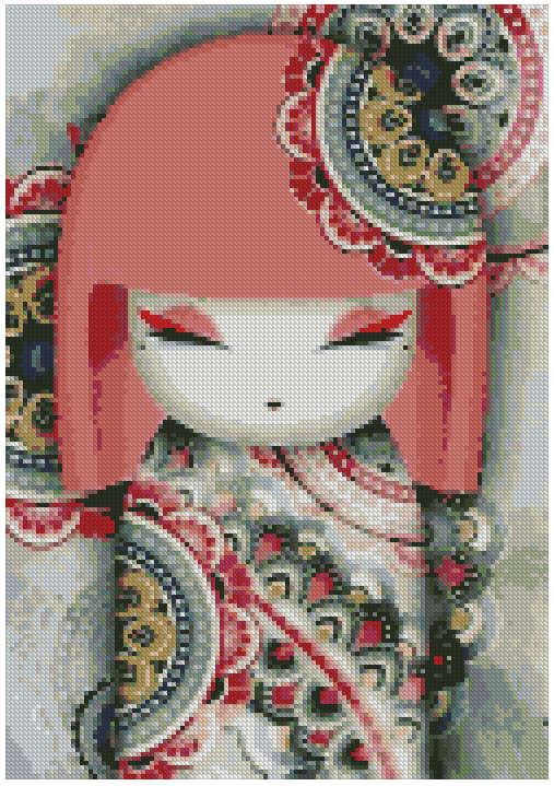 ZAi-1471 Kokeshi Diamond Painting