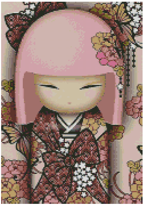 ZAi-1473 Kokeshi Diamond Painting