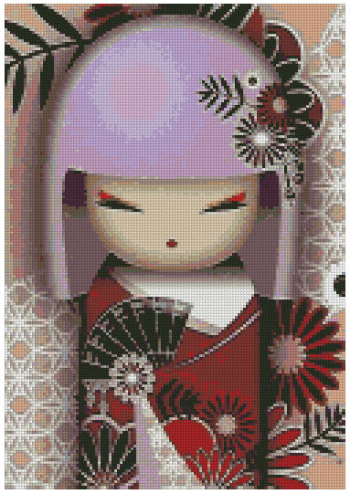 ZAi-1475 Kokeshi Diamond Painting