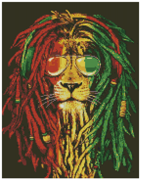 ZAi-1583 Lion Rastaman Diamond Painting