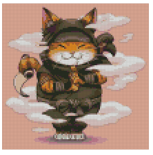 ZAi-1585 Ninja Cat Diamond Painting