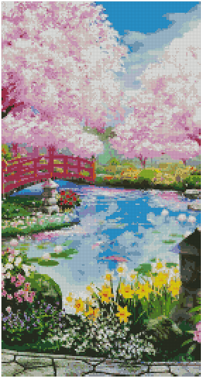 ZAi-1760 Sakura Bridge Diamond Painting