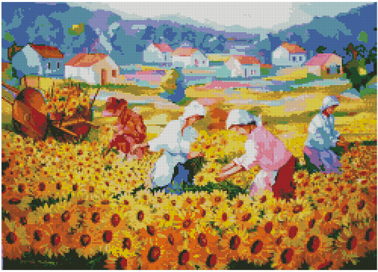 ZAi-1926 Sunflower harvest Diamond Painting