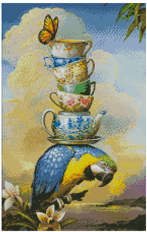 ZAi-2124 Tea and Birds Diamond Painting