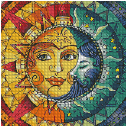 ZAi-2158 Sun & Moon Diamond Painting