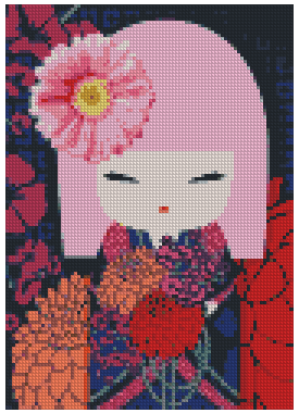 ZAi-215 Kokeshi Diamond Painting