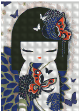 ZAi-217 Kokeshi Diamond Painting