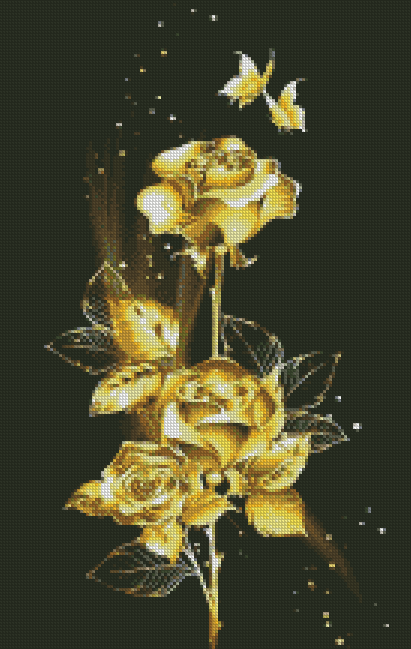 ZAi-286 Gold Roses Diamond Painting