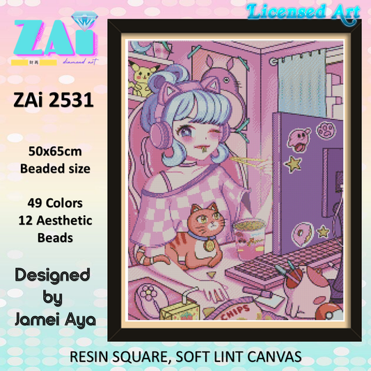 ZAi-2531 Gamer Girl Diamond Painting