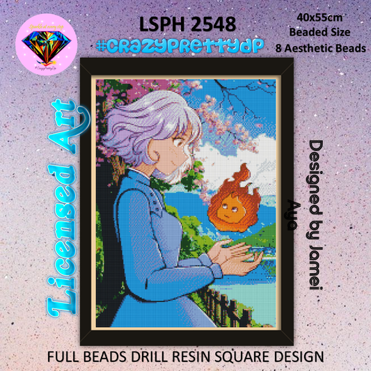 ZAi-2548 Ghibli Howls Moving Castle Diamond Painting