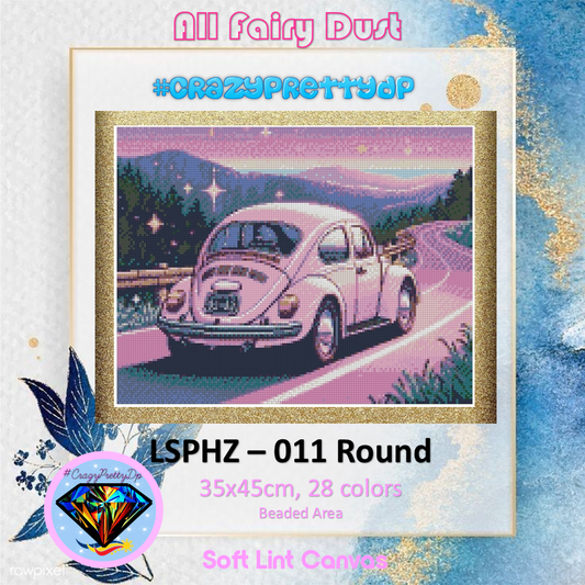 ZAiZ-011 Pink Car ALL FAIRY DUST Diamond Painting